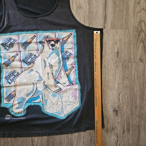 Vintage Labatt Blue Light Polar Bear Tank Top Black Graphic 1993 – Men’s - Picture 4 of 6